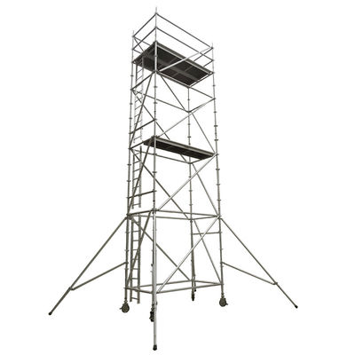 अच्छी कीमत Platformwidth 0.6m To 1.2m Aluminium Scaffold Tower With Diagonal Pipe Structure Anodized Surface Ideal For Construction ऑनलाइन